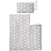 Image de roba Parure de Lit Bébé Réversible Little Stars - 2 Pièces 100% Coton - Housse de Couette 100 x 135 cm + Taie d'Oreiller 40 x 60 cm - Imprimée Étoiles Gris / Blanc