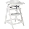 Image de roba Chaise Haute Évolutive en Bois Sit Up Click et Fun + Plateau Repas Détachable - Hauteur Réglable - 6 Mois jusqu'à 70 kg - Blanc