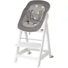 Image de roba Chaise Haute Évolutive en Bois Blanche Born Up 2en1 + Transat Inclinable Little Stars - Hauteur Réglable - dès Naissance jusqu'à 70 kg