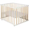 Image de roba Parc Pliant en Bois - Aire de Jeux 74x100 cm - Parc Pliable Rectangulaire peu Encombrant - Roulettes Incluses - Bicolore