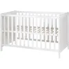 Image de roba Lit Bébé 2en1 Indépendant et Cododo 60 x 120 cm - Convertible en Lit Bébé Indépendant - Réglable en Hauteur - 5 Barreaux Amovibles - Bois Laqué Blanc