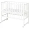 Image de roba Lit Cododo 45 x 90 cm safe asleep® 3 en 1 - Hauteur Réglable - Ensemble Complet avec Berceau, Matelas, Barrière en Toile et Roulettes à Freins - Bois Blanc