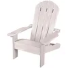 Image de roba Chaise Adirondack pour Enfant avec Porte Gobelet - 1 Place Supportant Jusqu'à 50 Kg - Fauteuil en Bois Gris Résistant aux Intempéries avec Accoudoirs et Dossier Incliné - Gris
