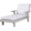 Image de roba Chaise Longue pour Enfant avec Coussin Little Stars Déhoussable et Porte Gobelet - 1 Place Supportant Jusqu'à 50 kg - Bain de Soleil en Bois Gris Résistant aux Intempéries