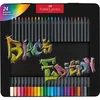 Image de Faber-Castell Boîte en métal de 24 crayons de couleur Black Edition