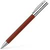 Image de Faber-Castell 148131 - Stylo à bille twist AMBITION Poirier, Mine : B, Emballage cadeau inclus, Couleur du corps : marron / argent