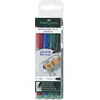 Image de FABER-CASTELL 151304 - Marqueurs permanents MULTIMARK, épaisseur: F, Etui de 4, contenu: 1 rouge, 1 bleu, 1 vert, 1 noir