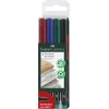 Image de FABER-CASTELL 152304 - Marqueurs permanents MULTIMARK, épaisseur: S, Etui de 4, contenu: 1 rouge, 1 bleu, 1 vert, 1 noir