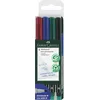 Image de FABER-CASTELL 152604 - Marqueurs Multimark, non permanents, épaisseur M, 4 pièces dans un étui, 1 rouge, 1 bleu, 1 vert, 1 noir