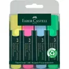 Image de Faber-Castell 154804 - Surligneur TL 48, étui de 4 pièces, couleurs néon, pointe biseautée longue durée, largeur de trait 1 - 5 mm, rechargeable