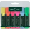 Image de Faber-Castell 154806 - Set de surligneurs TL 48, étui de 6 pièces, couleurs néon, pointe biseautée longue durée, largeur de trait 1 - 5 mm, rechargeable