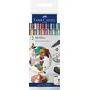 Image de Faber-Castell 160713 - Marqueur métallique avec pointe en fibre, épaisseur de trait 1,5 mm, convient pour de nombreuses surfaces, effet métallique, lot de 12