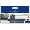 Image de Faber-Castell 160795 - Marqueur créatif, blanc/noir, largeur de trait 1,5 mm, lot de 2