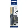 Image de Faber-Castell 160796 - Marqueur métallique avec pointe en fibre, largeur de trait 1,5 mm, convient à de nombreuses surfaces, avec effet métallique or et argent, lot de 2