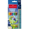 Image de Faber-Castell 201545 - Set de crayons de couleur Dino, 13 pièces, incassable, y compris 3 crayons métalliques et des autocollants Dino