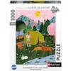 Image de Nathan - Puzzle 1000 pièces - Let's go Camping - Laura Lhuillier - Adultes et Enfants dès 14 Ans - Puzzle de qualité supérieure - Collection Carte Blanche - 12000896