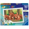 Image de Ravensburger - CreArt Kids 13x18 cm - Numéro d'art - Ecureuils en forêt - Kit de Peinture par numéros - Dès 7 Ans - 12023043