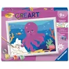Image de Ravensburger   CreArt Kids 18x24cm   Numéro d'art   Octopus   Loisir créatif   Kit de Peinture par numéros   Activité détente et créative   Dès 9 Ans   12023225  Version française
