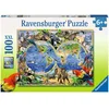 Image de Ravensburger Puzzle pour Enfants - 10540 Animaux Autour du Monde - Carte du Monde pour Enfants de 6 Ans et Plus, avec 100 pièces au Format XXL