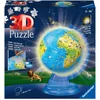 Image de Ravensburger - Puzzle 3D Ball éducatif - Globe terrestre illuminé - A partir de 6 Ans - 180 pièces numérotées à Assembler sans Colle - Support Rotatif et Lumineux Inclus - 11289