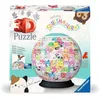 Image de Ravensburger - Puzzle 3D Ball - Squishmallows - A partir de 6 Ans - 72 pièces numérotées à Assembler sans Colle - Support Inclus - Diamètre : 13 cm - 11583