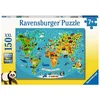 Image de Ravensburger - Puzzle Enfant - Puzzle 150 p XXL - La Carte du Monde des Animaux - 13287