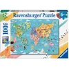 Image de Ravensburger - Puzzle Enfant - Puzzle 100 pièces XXL - La Carte du Monde - À partir de 6 Ans - Puzzle de qualité supérieure - Carton épais et résistant - Géographie - 13343