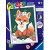 Image de Ravensburger CreArt Série D Classic : renard avec fleurs, kit de peinture par numéros, contient une planche pré-imprimée, un pinceau, des couleurs et des accessoires, jeu créatif pour enfants de 9 ans