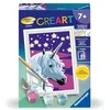 Image de Ravensburger - CreArt Kids 8x12 cm - Numéro d'Art - Licorne scintillante - Kit de peinture par numéros - Avec peinture phosphorescente - Dès 7 ans - 25579
