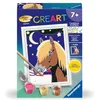 Image de Ravensburger - CreArt Kids 8x12 cm - Numéro d'art - Cheval de Nuit - Kit de Peinture par numéros - avec Peinture phosphorescente - Dès 7 Ans - 25581