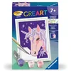 Image de Ravensburger - CreArt Kids 8x12 cm - Numéro d'art - Licorne à crinière Violette - Kit de Peinture par numéros - Dès 7 Ans - 25585