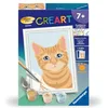 Image de Ravensburger - CreArt Kids 8x12 cm - Numéro d'art - Chat Roux - Kit de Peinture par numéros - Dès 7 Ans - 25592