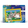 Image de Ravensburger - CreArt Kids 13x18 cm - Numéro d'art - Chaton et Son Compagnon Le Lapin - Kit de Peinture par numéros - Dès 7 Ans - 25658