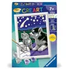 Image de Ravensburger - CreArt Kids 13x18 cm - Numéro d'art - Chiot Husky et Chaton - Kit Peinture par numéros - Peinture phosphorescente - Dès 7 Ans - 25659