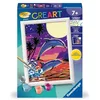 Image de Ravensburger - CreArt Kids 13x18 cm - Numéro d'art - Dauphins Joueurs - dès 7 Ans - Kit de Peinture par numéros - avec Peinture phosphorescente - 25746