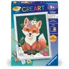 Image de Ravensburger - CreArt Kids 18x24 cm - Numéro d'art - Renard Fleuri - Kit de Peinture par numéros - Dès 7 Ans - 25841