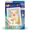 Image de Ravensburger - CreArt Kids 8x12 cm - Numéro d'art - Cochon - Kit de Peinture par numéros - Dès 7 Ans - 25901
