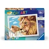 Image de Ravensburger - CreArt Kids 18x24 cm - Numéro d'art - Lion et Son bébé - Kit de Peinture par numéros - Dès 7 Ans - 25968