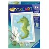 Image de Ravensburger - CreArt Kids 8x12 cm - Numéro d'art - Hippocampe - Kit de Peinture par numéros - Dès 7 Ans - 25994
