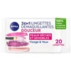Image de NIVEA - Visage & Yeux Douceur 100% fibres végétales peaux sèches et sensibles Démaquillant yeux 20 pieces female