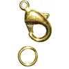 Image de Rayher 2219406 Lot de 2 mousquetons avec anneau Doré 9,5 mm