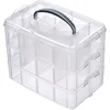 Image de Rayher Boite de Rangement avec Poignée de Transport Boite de Rangement à 17 Compartiments, 23,1 x 15,6 x 18,5cm, Transparent, Grand