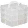 Image de Rayher boite de rangement en plastique avec poignée de transport    transparente pour ranger vos affaires de scrapbooking    box    Ecru, Petit