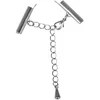 Image de Rayher Fermoir mousqueton av embouts tubes création bijoux 20mm platine, 2223521