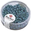 Image de Rayher 14316404 Boîte de 17 g de perles de rocaille métalliques, mat, 4 mm, turquoise