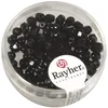 Image de Rayher Perles de cristal en verre 4 mm ø, bte 100 pces, noir non irisé, 14200576