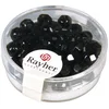 Image de Rayher Perles facettées en verre, 6 mm ø, bte 50 pces, non-irisé noir, 14201576