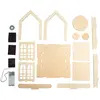 Image de Rayher 63064505 Kit créatif Maison 3D+plaque tournante,18pcs. FSCMixCred, nature, Naturel