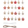 Image de Rayher Calendrier de l’avent ETOILES avec pinces à linge numérotées, coloré, 1 set, 26 pces., pinces à linge, cordons 2X2,30m, Noël-46719000