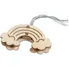 Image de Rayher 69235159 Guirlande lumineuse enfant, Arc-en-ciel, 1 pce., 10 LED, 175 cm, motifs en bois naturel, éclairage blanc, chaud, alimentation à pile, minuterie, décoration